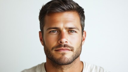 Fototapeta premium Strong Expression of a Dark-Haired Man in Focus