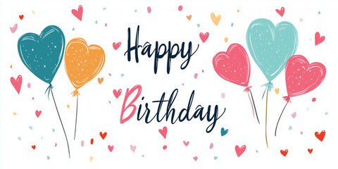 "Happy Birthday" isolated on white background. Hand lettering typography. Vector colorful illustration for greeting card boys, invitation letter