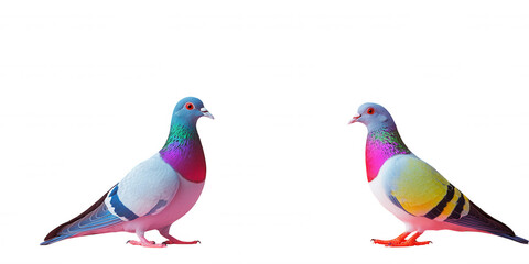 Obraz premium Vibrant Parrots in Harmony on Wooden Railing