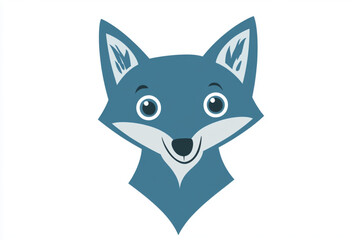 A Vector stylized logo of wolf, isolated on white background