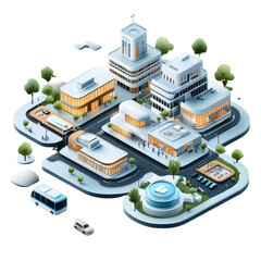 Obraz premium Urban Cityscape Model with Modern Architecture Illustration