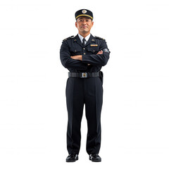 Formal Military Officer Standing in Front of Blank Background.