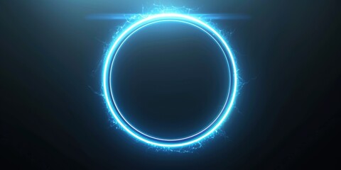 Obraz premium Glowing Blue Circle with Sparkles