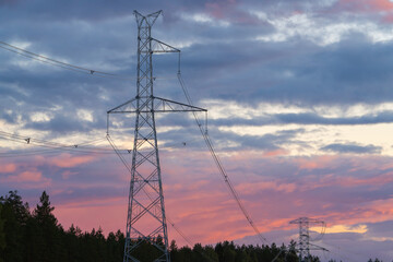 power lines in the sky