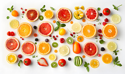 vegetable and fruits photo or illustrator on white background