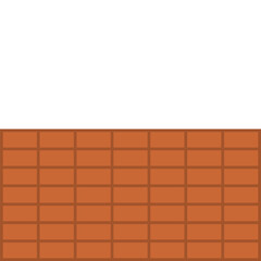 Part of a brick wall with empty background. Vector illustration.