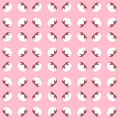 Background with cotton flowers. Seamless repeating pattern.