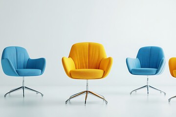Obraz premium Color armchair. Modern designer chair on white background. Texture chair.