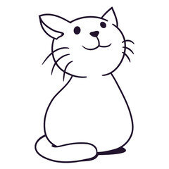 Home Cat Looks Adorable Happy Sweet Little Smile Face Kitten Pet Design Funny Cool Cartoon Cute Cats Lovers Comic Fun Love Kittens Adorable Feline Like Playful Kitties Fur Baby Illustration Paw Owners