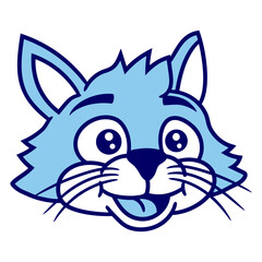 Home Cat Looks Adorable Happy Sweet Little Smile Face Kitten Pet Design Funny Cool Cartoon Cute Cats Lovers Comic Fun Love Kittens Adorable Feline Like Playful Kitties Fur Baby Illustration Paw Owners