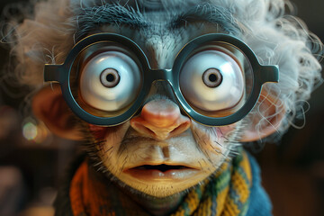 Mysterious funny character monster created with AI generative technology