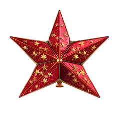 Christmas star topper, festive decoration, on transparent background cutout