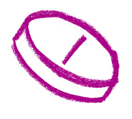 Pill Icon Crayon Chalk Drawing