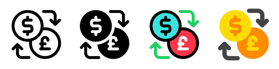 Editable currency exchange vector icon. Part of a big icon set family.  Finance, business, investment, accounting. Perfect for web and app interfaces, presentations, infographics, etc