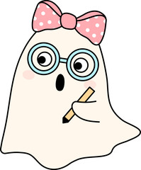 Groovy Ghost Halloween Retro Hippie Cartoon Doodle