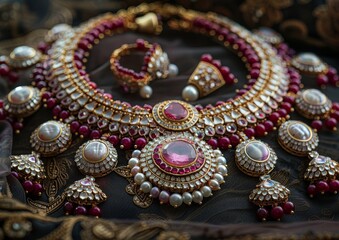 Gorgeous Diamond Necklace - With Stunning Details - Blue background - AI Generated