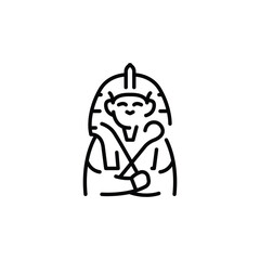 Pharaoh icon. Simple Pharaoh icon for applications, educational content, and web design. Representing ancient Egyptian royalty with a traditional headpiece. Vector illustration.