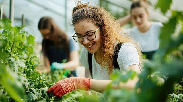 Happy Workers Engaging in Sustainable Agriculture Practices