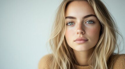 Fototapeta premium Natural Beauty of a Blonde Woman in Focus