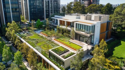 Modern Rooftop Gardens on Urban Building