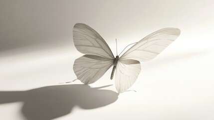 Elegant Butterfly on Plain White Background