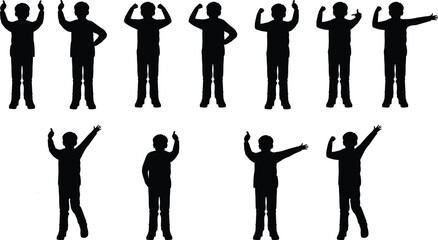 cute boy sihouette set