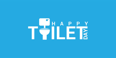 World Toilet Day Logo creative typography lettering isolated toilet symbol. November 19 Women and men toilet sign symbol unique and funny concept. Isolated background. Vector Illustration