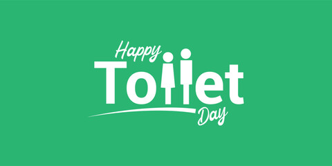 World Toilet Day Logo creative typography lettering isolated toilet symbol. November 19 Women and men toilet sign symbol unique and funny concept. Isolated background. Vector Illustration