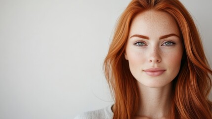 Naklejka premium Youthful Red-Haired Girl in Focus