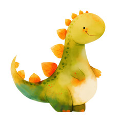 Fototapeta premium cute watercolor dinosaur character