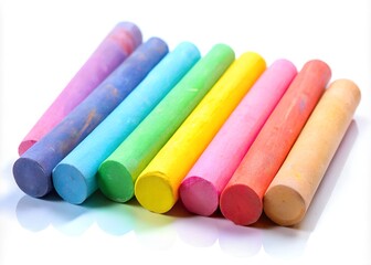 Colorful chalks isolated on white background