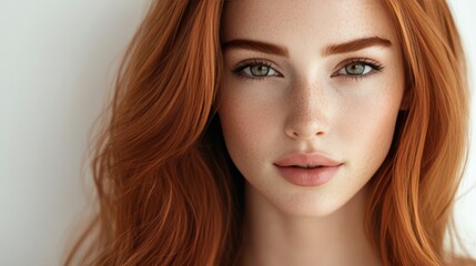 Fototapeta premium Close-up Portrait of a Red-Haired Girl