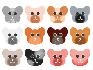 Sticker set of different Hamster watercolor illustration Vector Elements