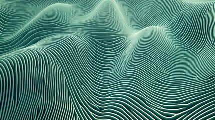 Abstract wavy lines create a calming green landscape, perfect for backgrounds, wallpapers, or artistic projects.