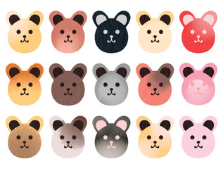 Fototapeta premium Cute rabbit with different color and size watercolor set