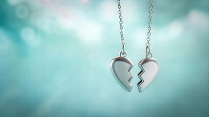 Heart Necklace Featuring a Broken Best Friend Charm






