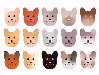 Obraz premium Cute dog with different color and size watercolor set