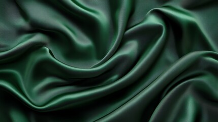 Fototapeta premium Soft green silk fabric with smooth texture and elegant draping, perfect for fashion, decor, and artistic backgrounds.