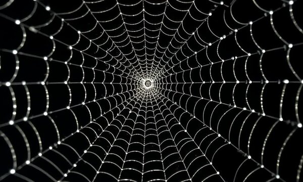 spider web in halloween day on black background