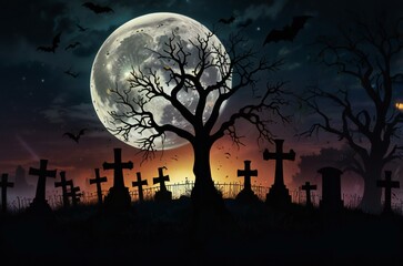 halloween background with moon