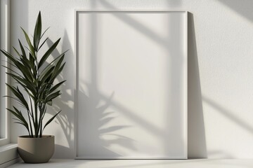 A3 Poster Mockup on White Background created with Generative AI