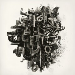 Fototapeta premium Abstract Floating Typography Art