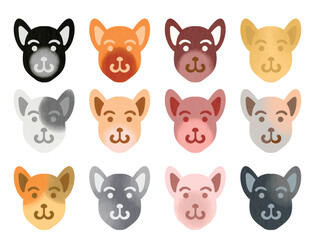 Obraz premium Sticker set of different dog watercolor illustration Vector Elements