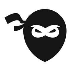 head ninja logo abstrack vector
