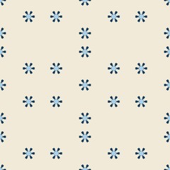 Background Motif Flower Shape Blue Black Pattern. Round Circle Dot Geometric Illustration. 