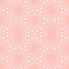 Seamless pink geometric floral pattern with intricate design