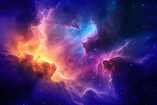 Space scene with planets, stars and galaxies. 
