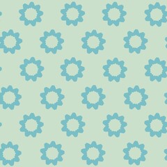 Seamless wallpaper background pattern geometric sun modern floral flower motif blue green repeat endless