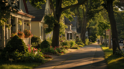 Quiet Avenue in a Small Town
