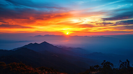Obraz premium Stunning HD Sunset Landscape Background – Perfect for Desktop and Nature Wallpapers 